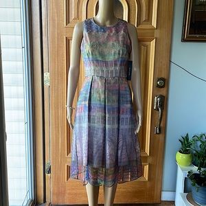 Cynthis Steffe pink  blue green multiple color size 4 dress with tag